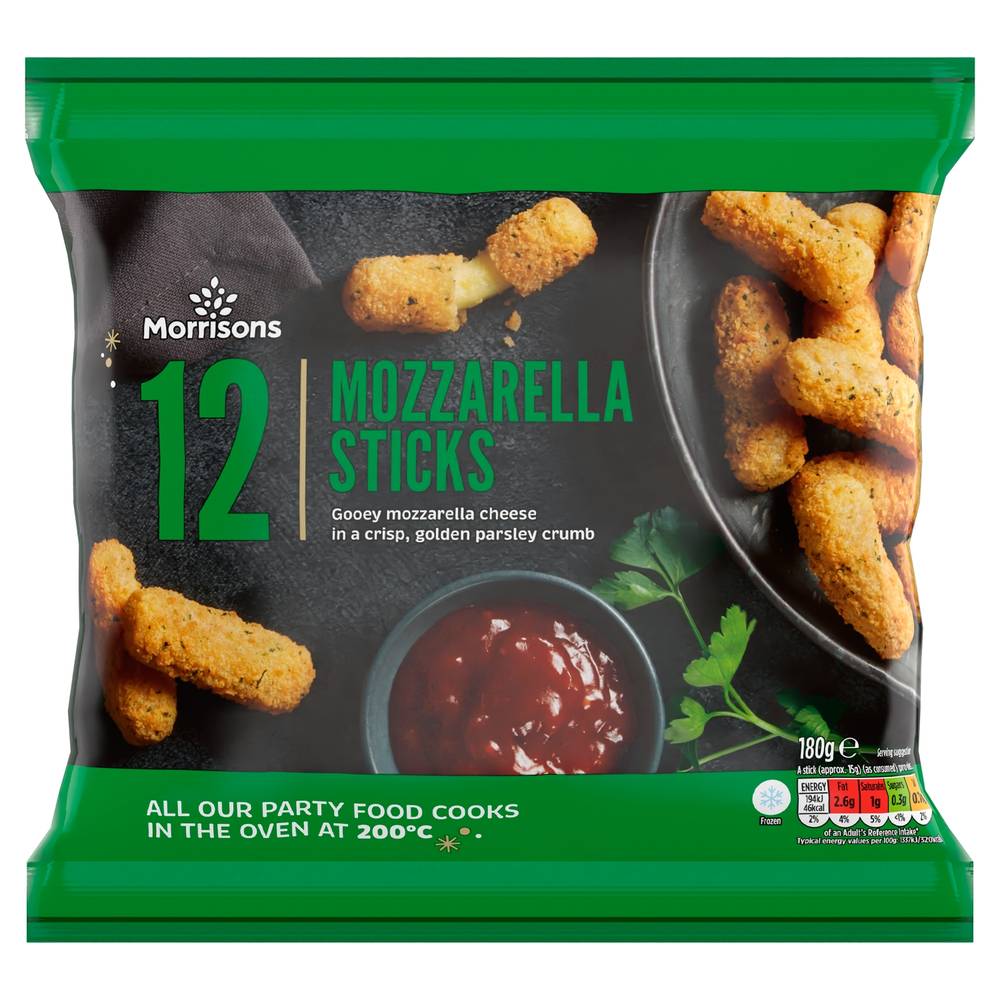 Morrisons 12 Mozzarella Sticks 180G (Frozen)