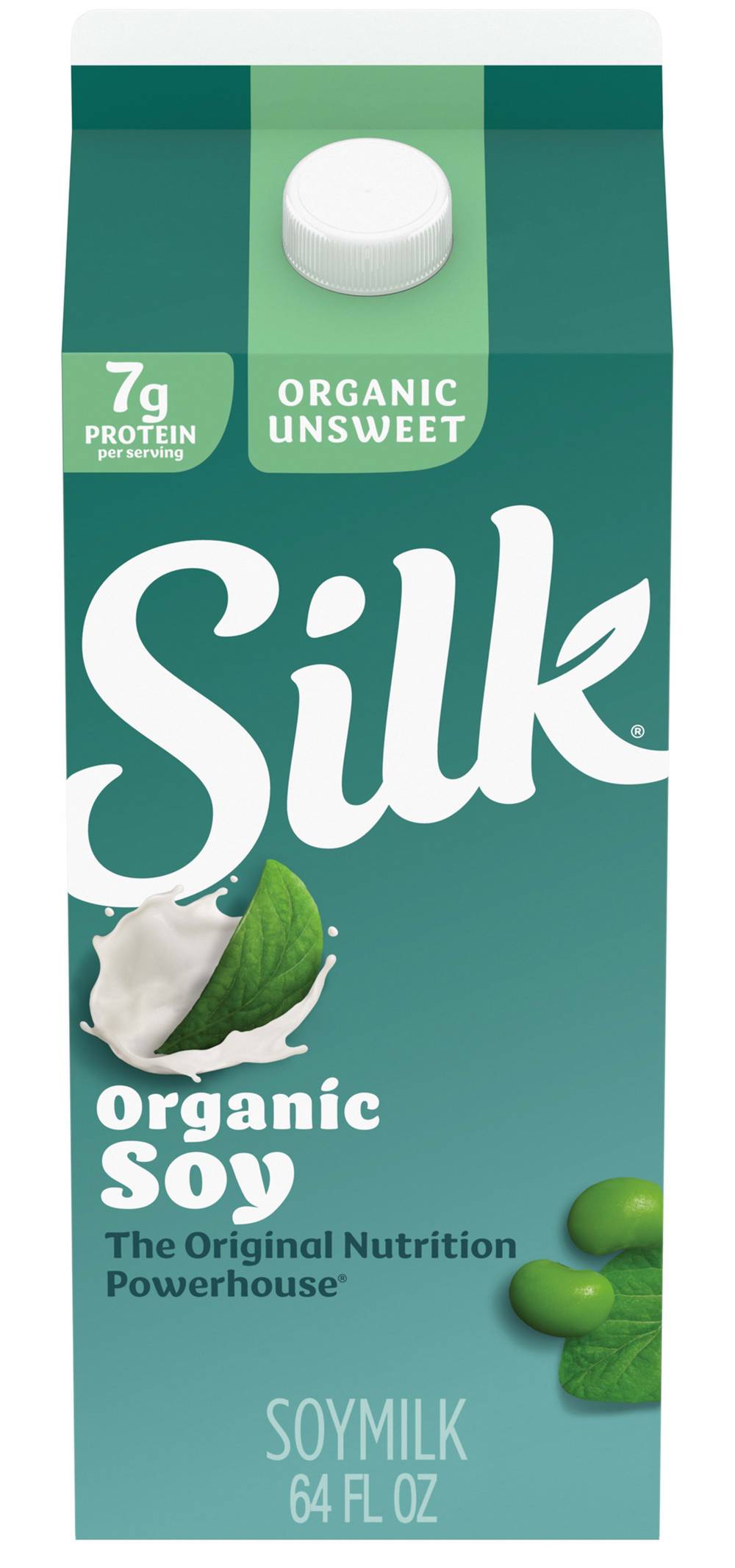 Silk The Original Nutrition Powerhouse Unsweetened Organic Soymilk (64 fl oz)