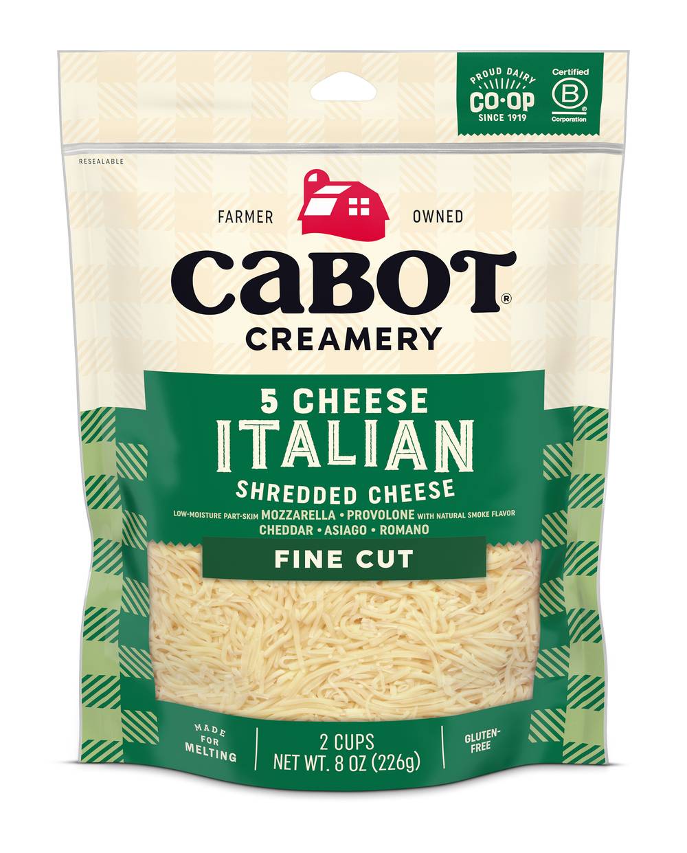 Cabot 5 Cheese Italian Shredded Cheese (8 oz)