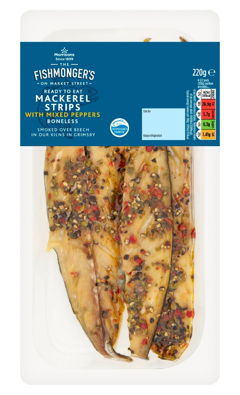 Morrisons Market Street Mackerel Strips With Mixed Pepper 220G