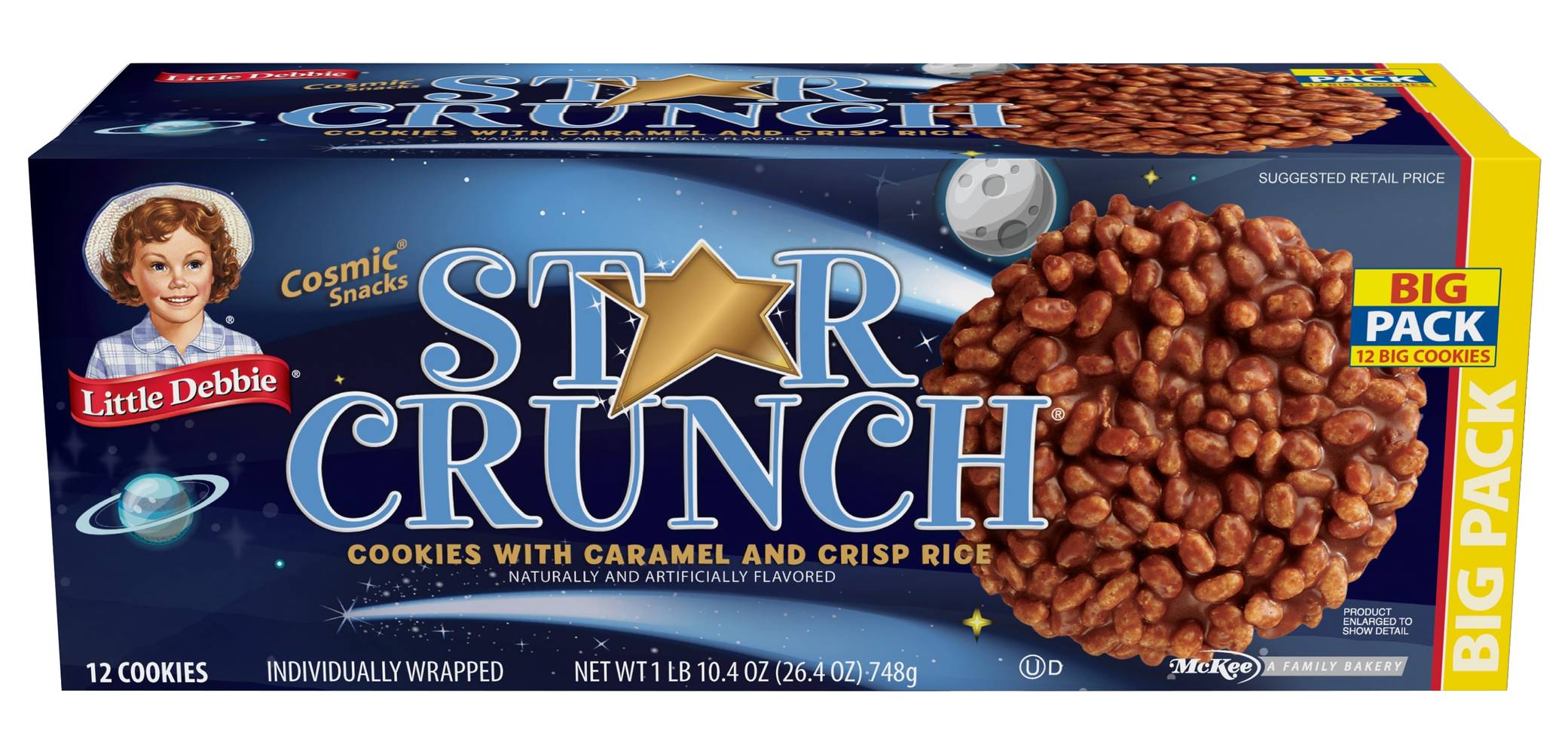 The Little Coffee Co. Star Crunch Cookies With Caramel & Crisp Rice (26.4 oz, 12 ct)