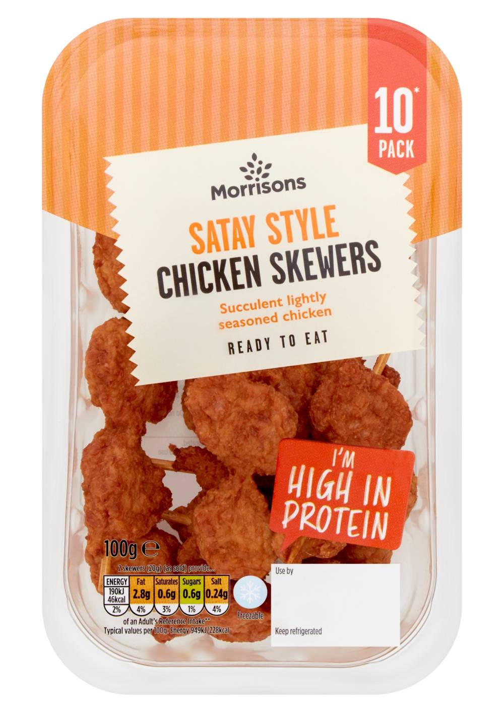 Morrisons 10 Mini Chicken Skewers 100G