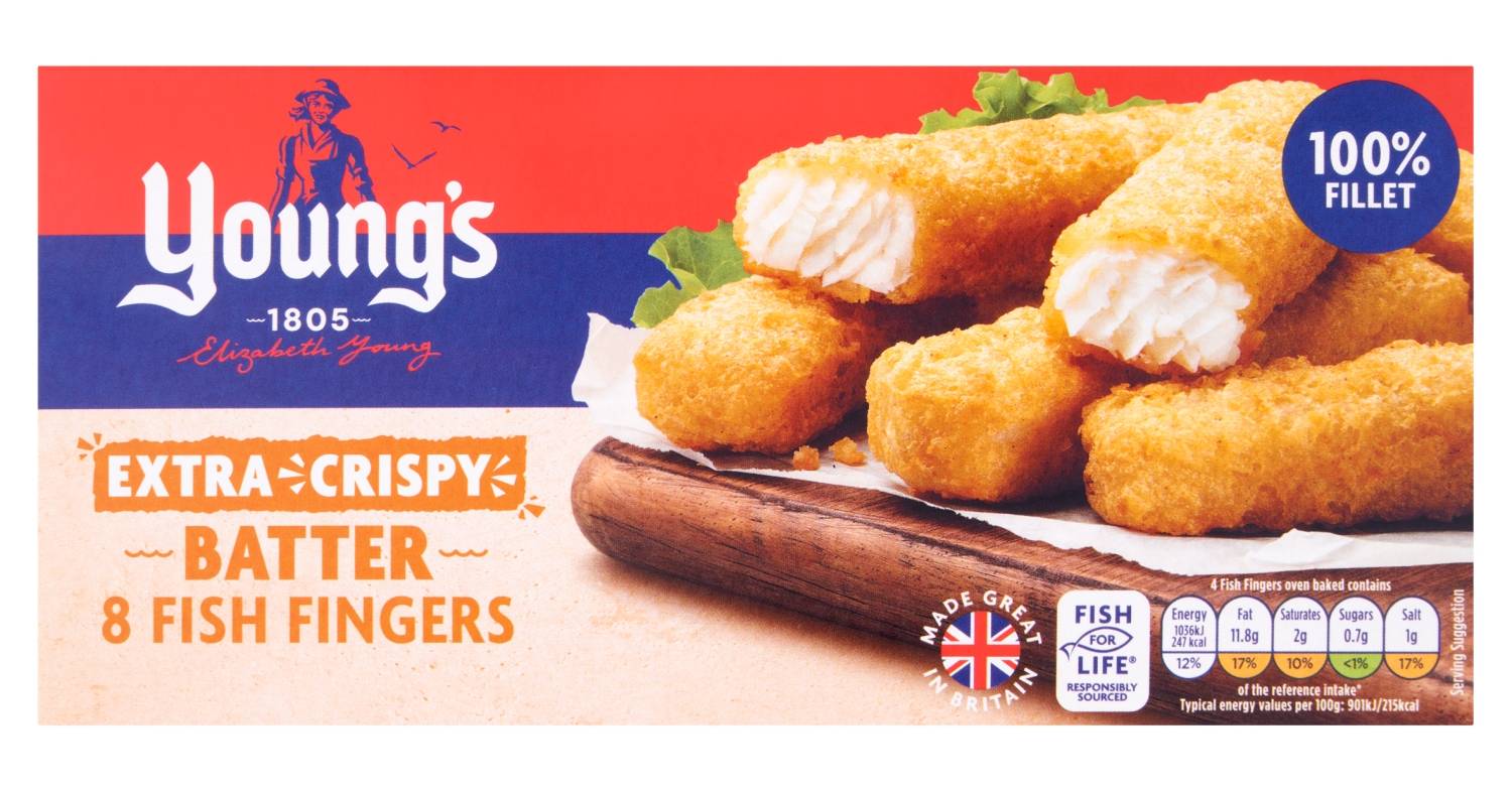 Youngs Extra Crispy Batter 8 Fish Fingers 240G (Frozen)