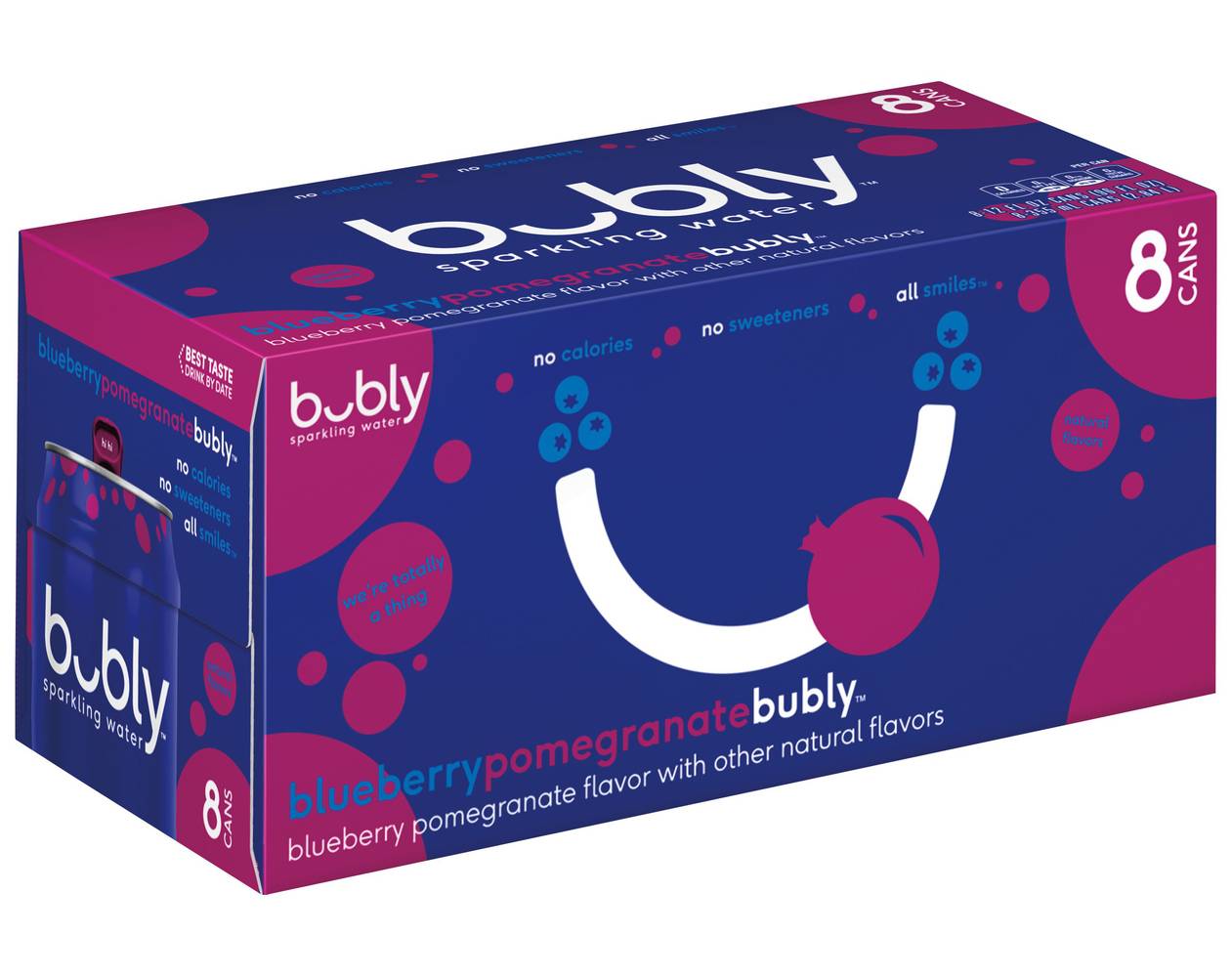 bubly Blueberry Pomegranate Sparkling Water (8 x 12 fl oz)