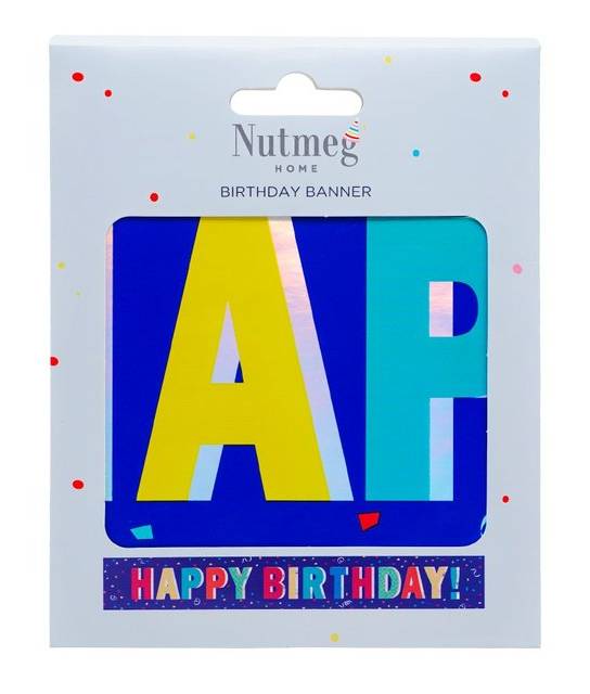 Nutmeg Happy Birthday Banner Blue