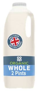Co Op Organic Fresh Whole Milk 2 Pints/1.136L