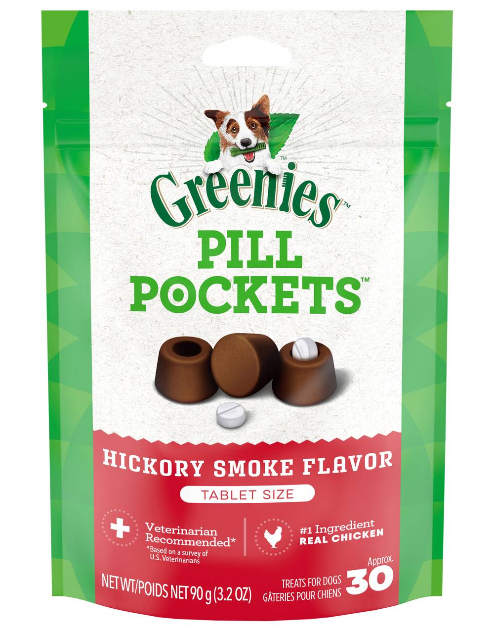 Greenies Pill Pockets Flavor Dog Treats, Hickory Smoke (3.2 oz, 30 ct)