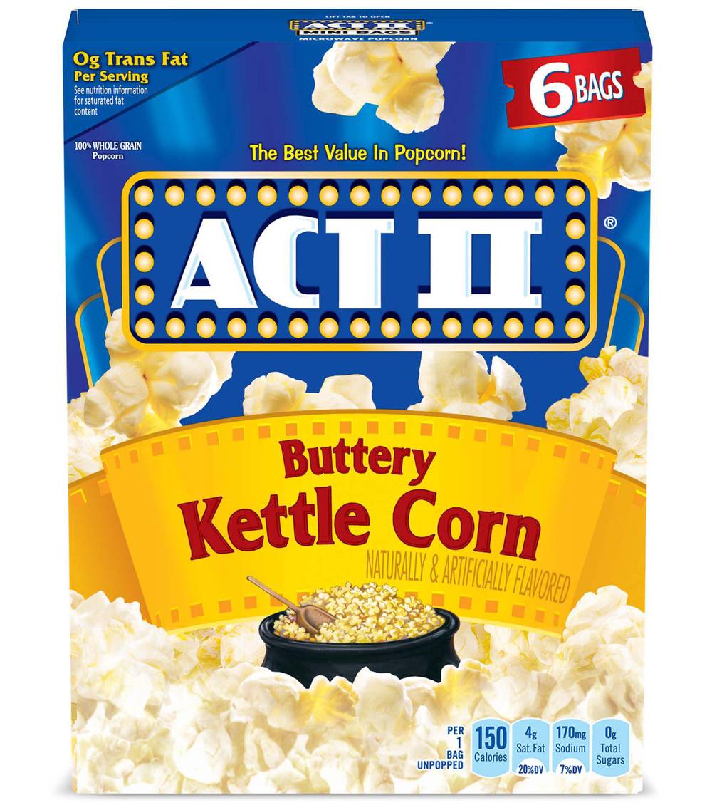Act II Buttery Kettle Corn Microwave Popcorn (1.03 lbs, 6 ct)