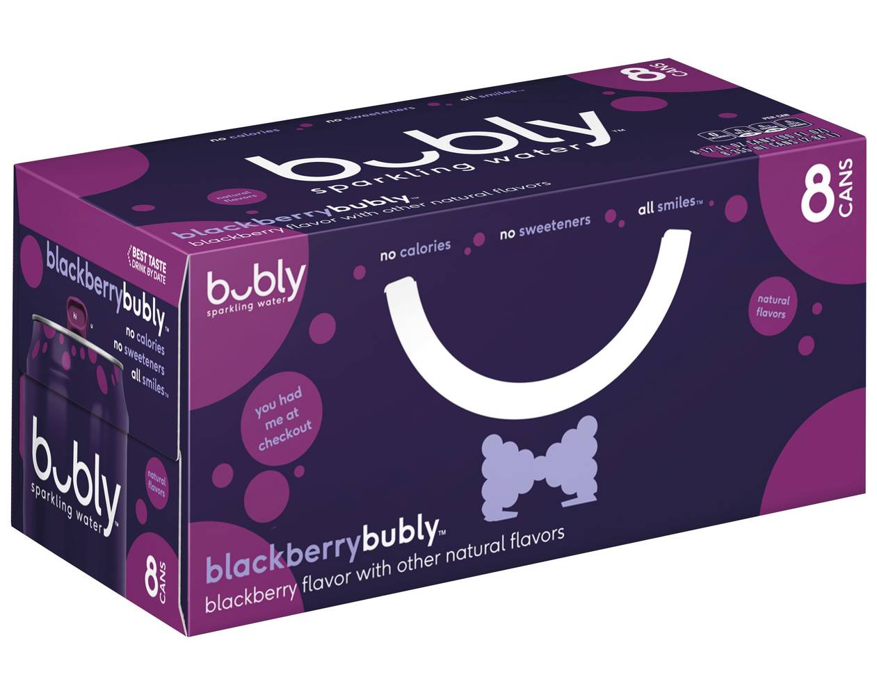 bubly Sparkling Water, Blackberry (8 x 12 fl oz)