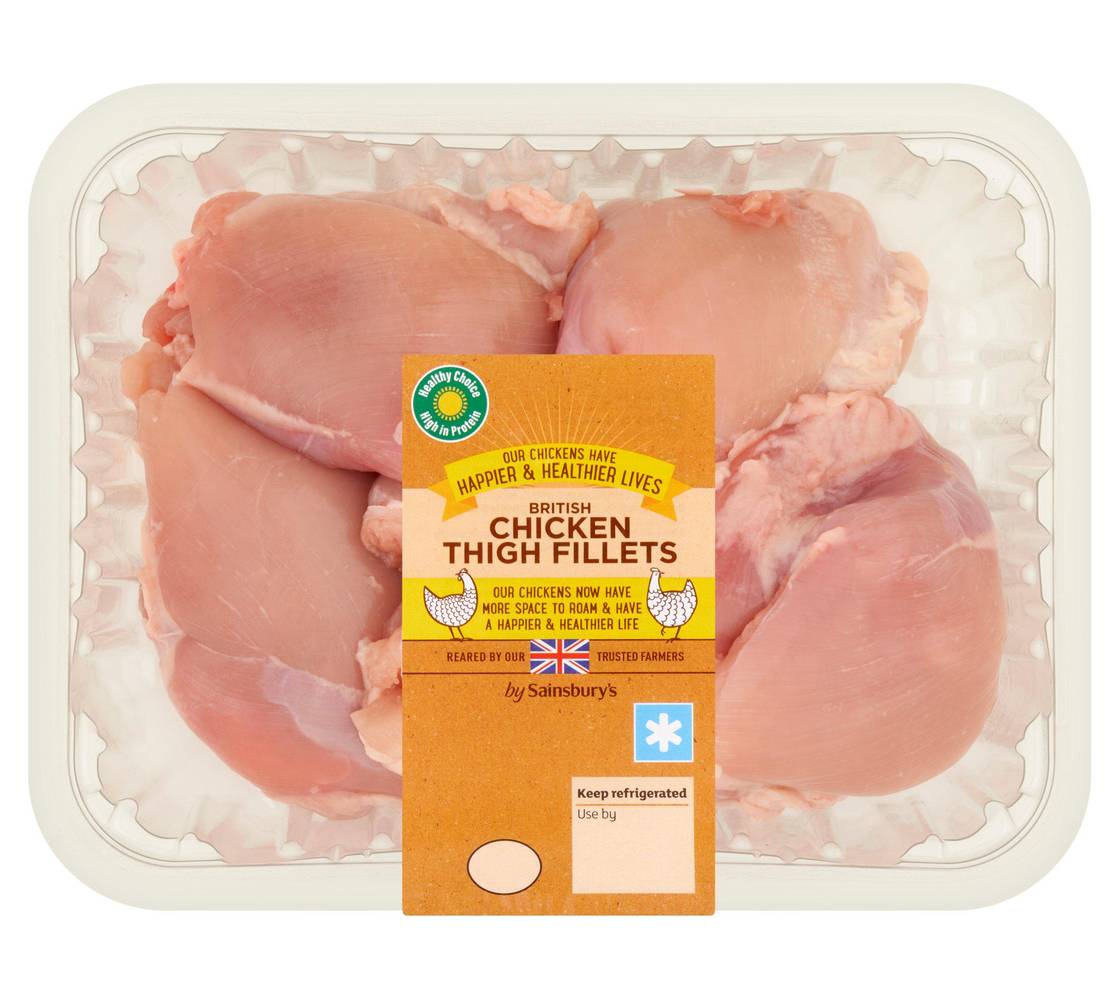 Sainsbury's British Fresh Chicken Thigh Fillets Skinless & Boneless 640g