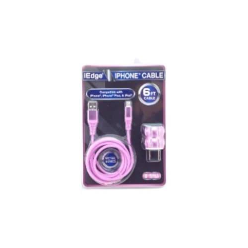 iEdge 6 Ft Iphone Usb Cable & Wall Charger
