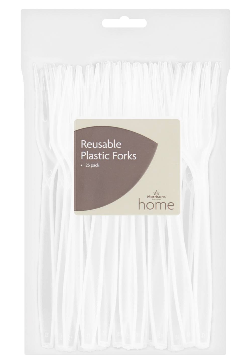 Morrisons Reusable Plastic Fork 25Pk