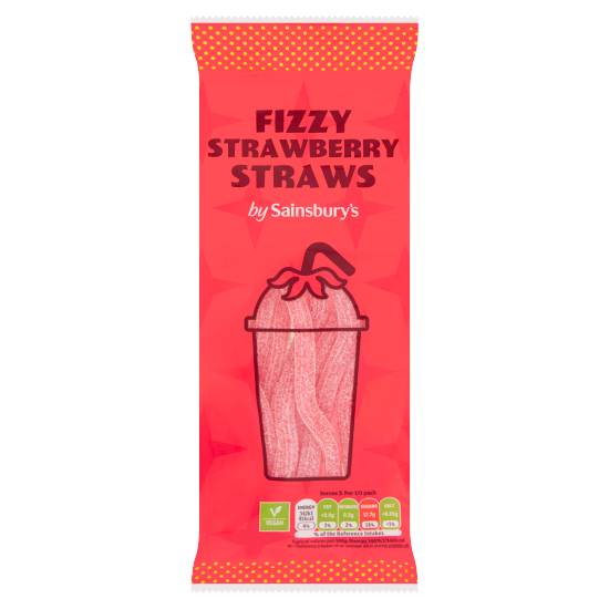 Sainsbury's Fizzy Strawberry Straws (70g)