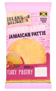 Island Delight Curried Lamb Jamaican Pattie Flaky Pastry (Halal) 140g