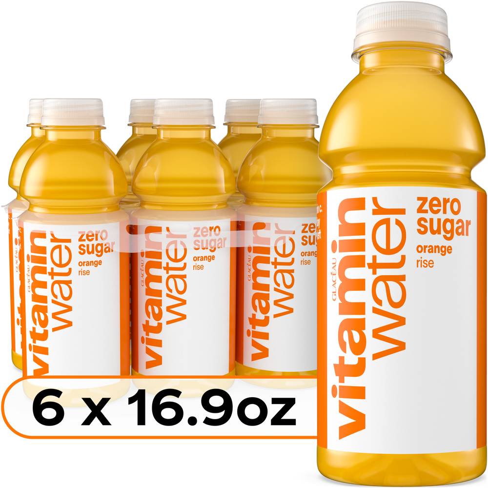Vitaminwater Zero Sugar Rise Orange Water (6 x 16.9 fl oz)