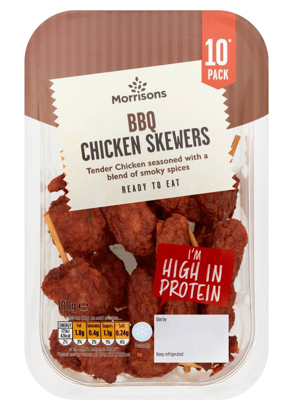 Morrisons 10 Bbq Chicken Skewers 100G