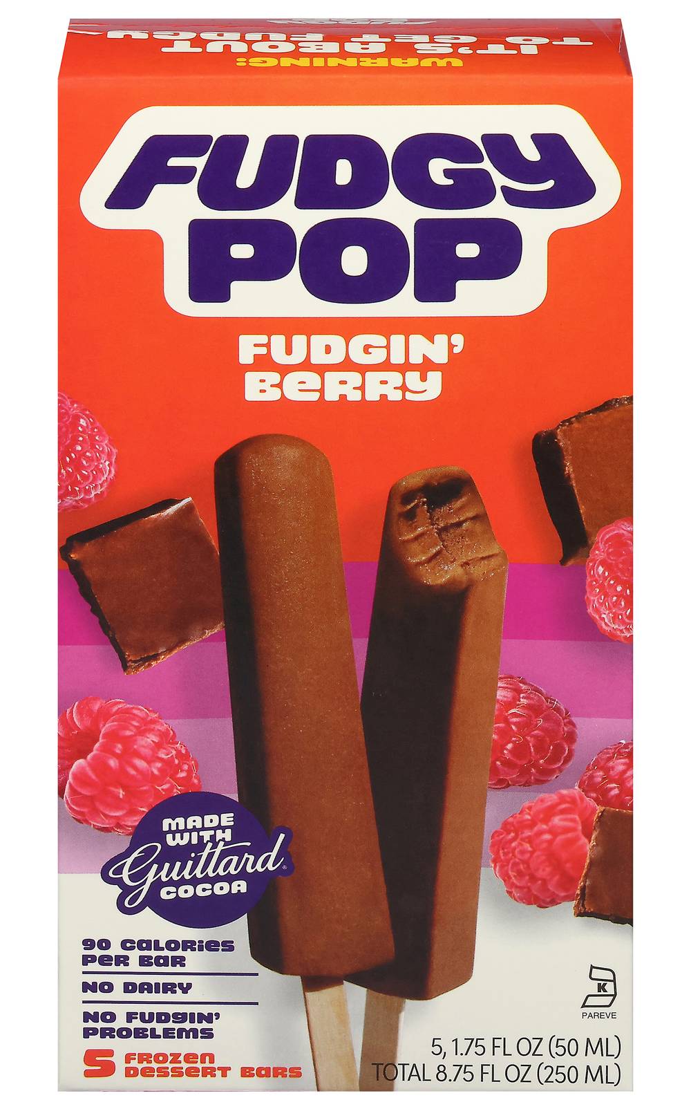 Fudgypop Fudgin Frozen Dessert Bars, Berry (1.75 fl oz, 5 ct)