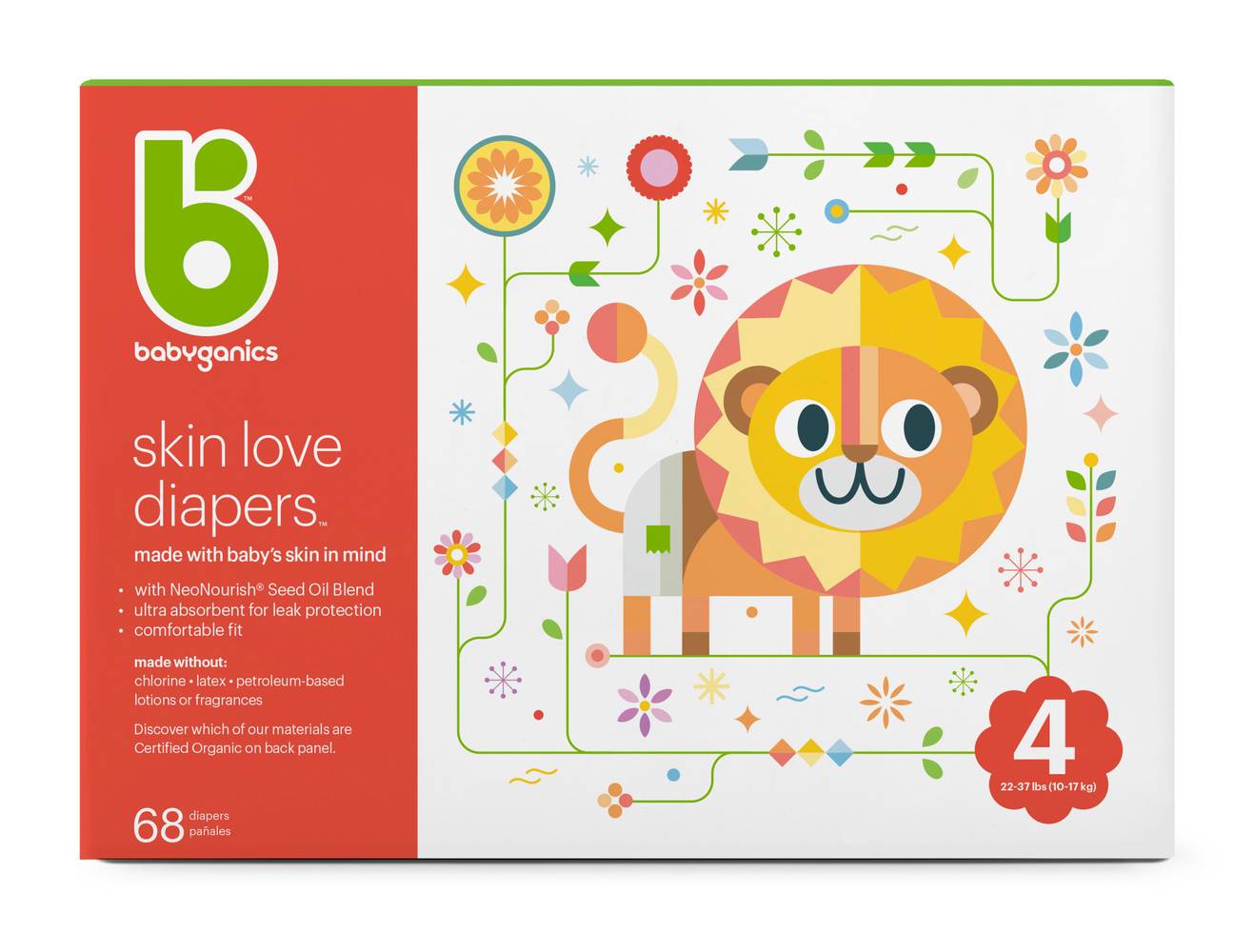 Babyganics Packaging May Vary Ultra Absorbant Diapers, 4 (68 ct)