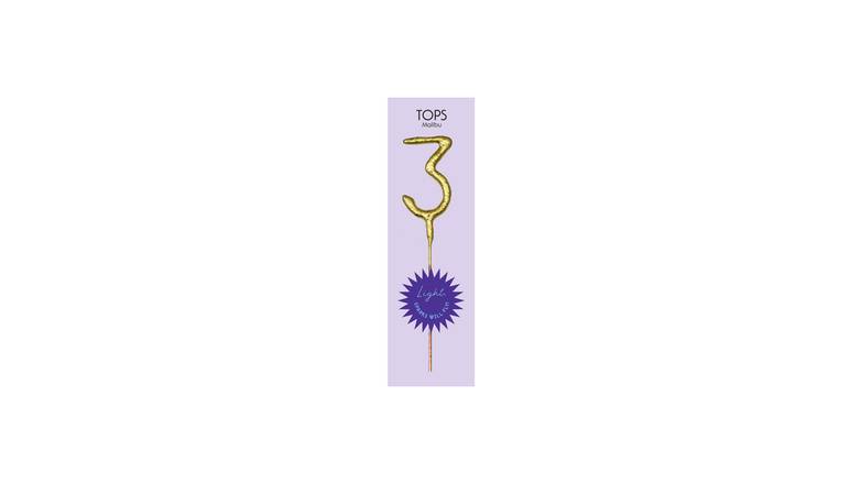 TOPS Malibu "3" Sparkler Candle