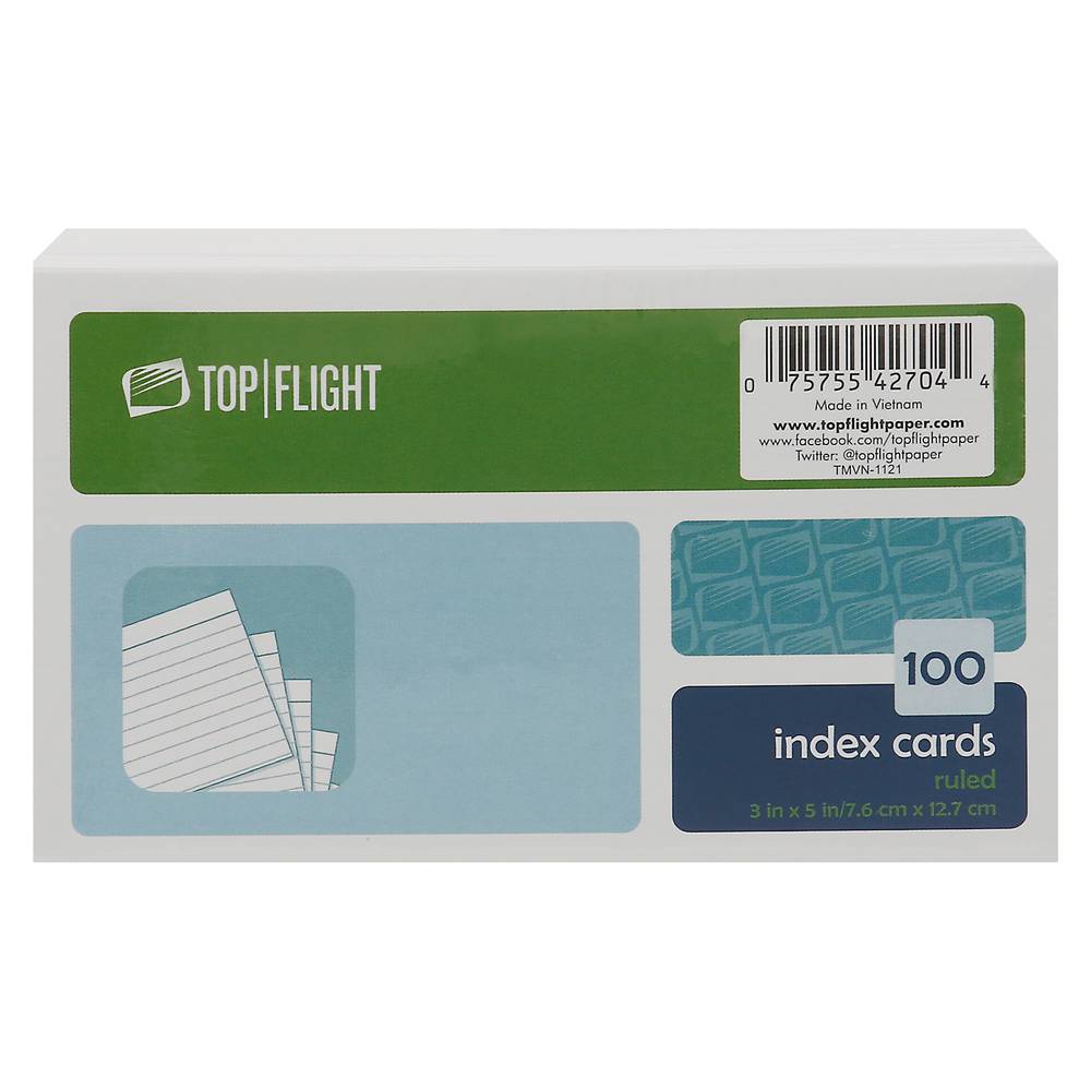 Top Flight Ruled Index Cards (6.4 oz)