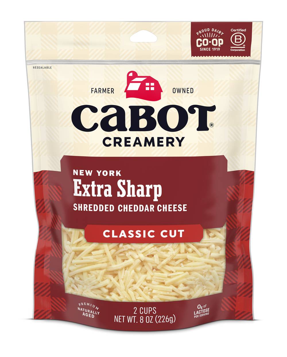 Cabot Classic Cut New York Extra Sharp Shredded Cheddar Cheese (8 oz)