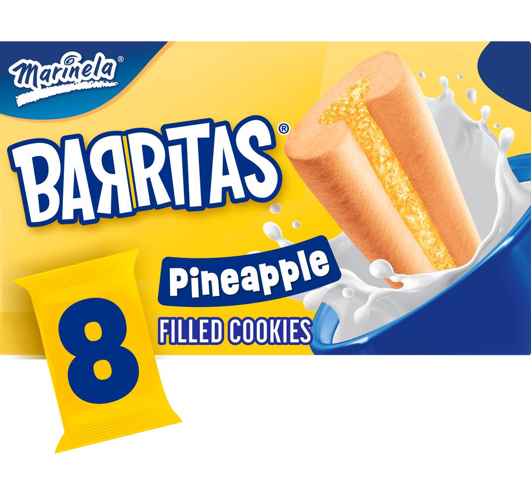 Marinela Barritas Filled Cookies, Pineapple (2.88 oz, 8 ct)