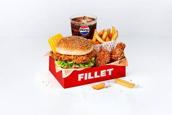Fillet Box Meal with 2 Hot Wings