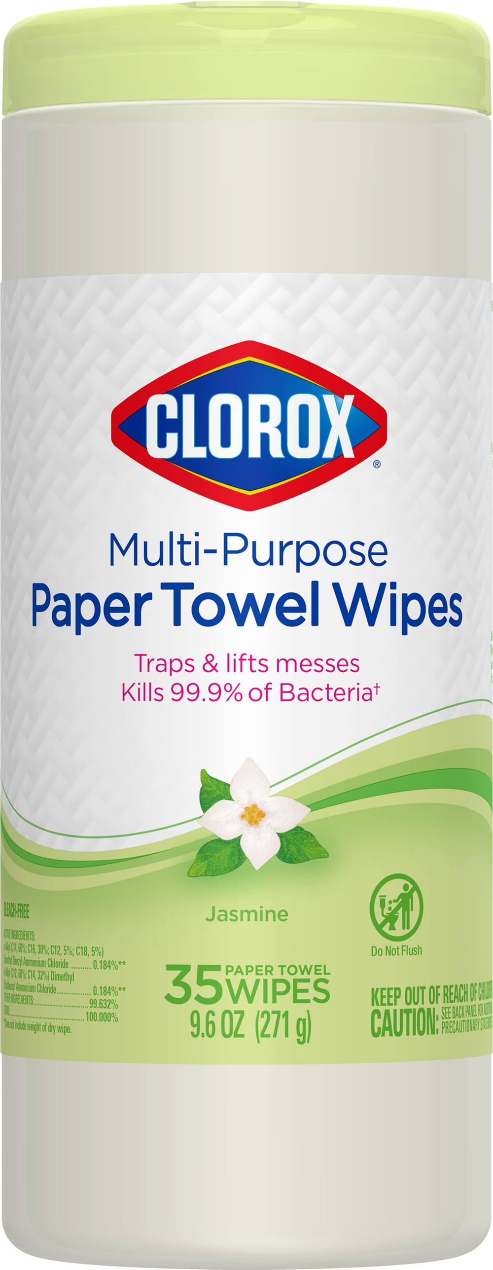 Clorox Multi-Purpose Jasmine Paper Towel Wipes, Jasmine (9.6 oz)