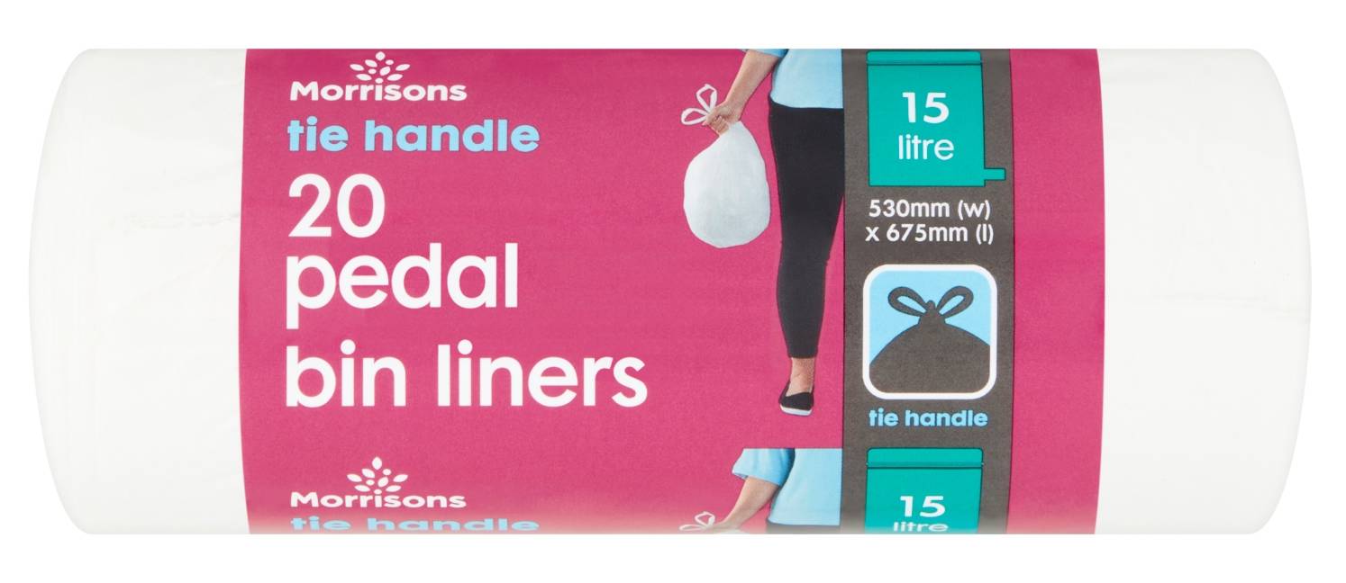 Morrisons Tie Handle 15L Pedal Bin Liners 20Pk