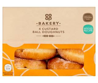 Co-op Custard Ball Doughnuts 4 Pack