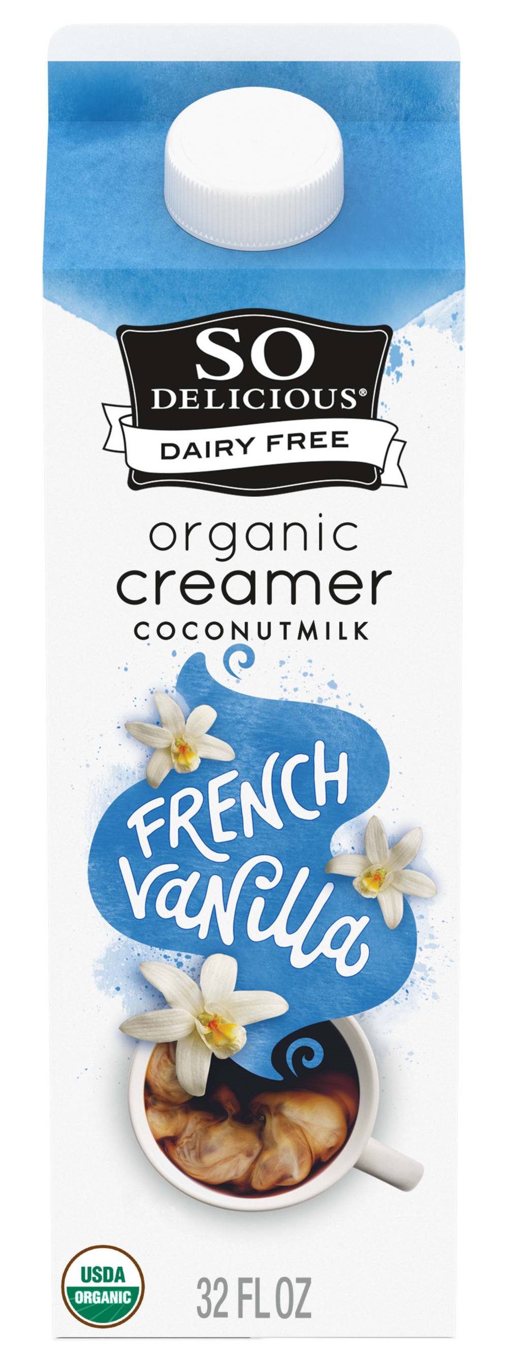 So Delicious Dairy Free Organic Coconutmilk Creamer, French Vanilla (32 fl oz)