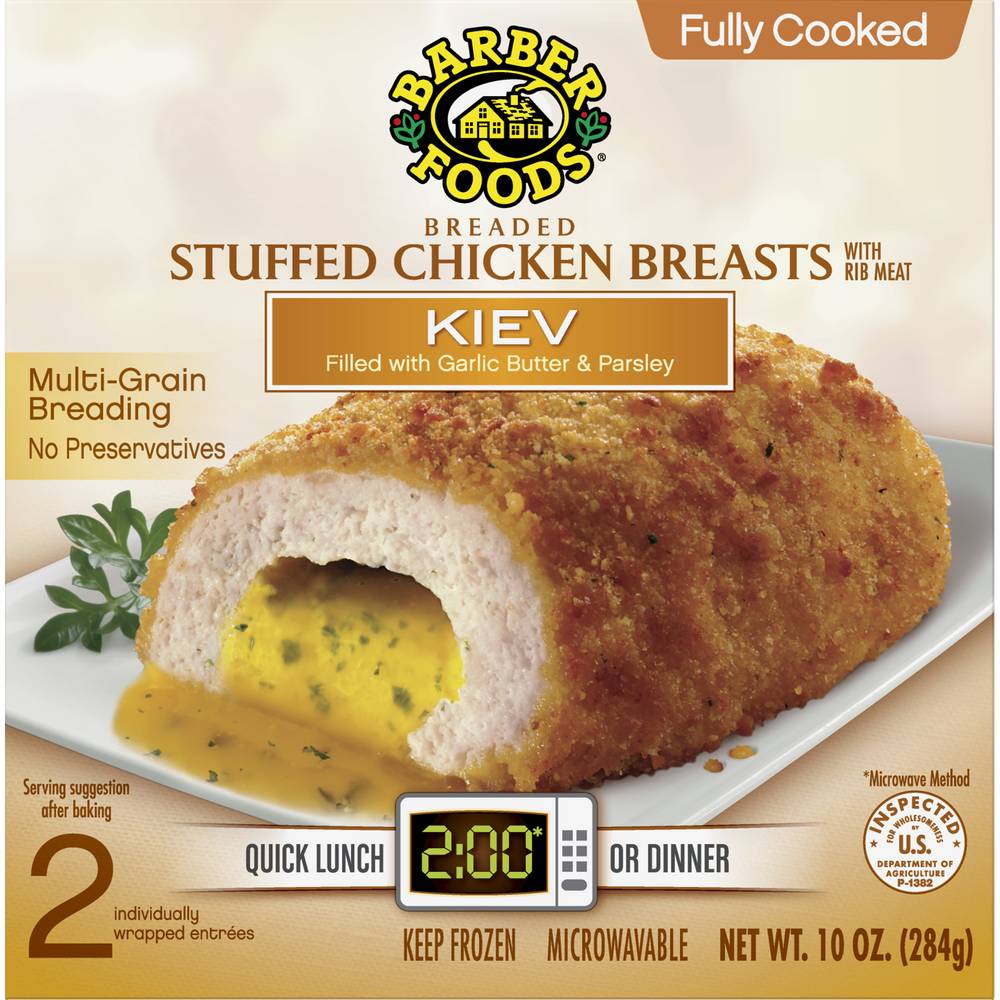 Barber Foods Kiev Breaded Stuffed Chicken Breasts (10 oz)