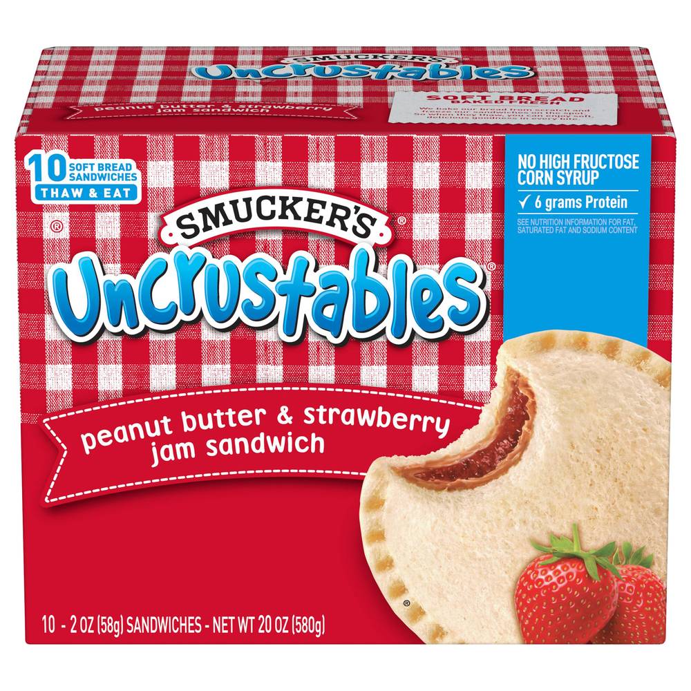 Smucker's Uncrustables Peanut Butter and Strawberry Jam Sandwich (2 oz, 10 ct)
